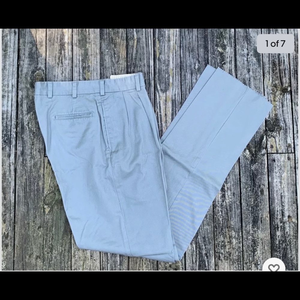 Bills Khakis NWOT Men's M2P 34x38 Gray Pleated Unhemmed Chinos #12402 USA